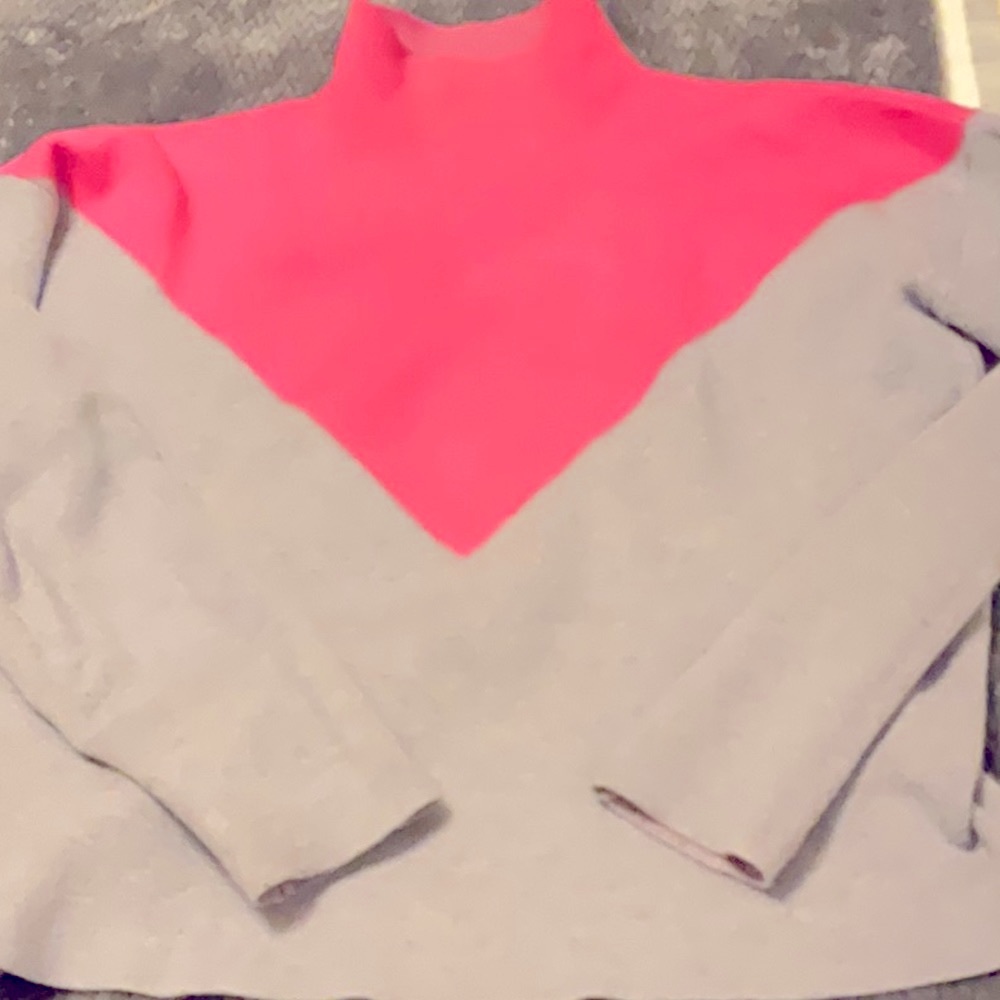 Cynthia Rowley Floral Crew Neck Sweater pink and grey size small